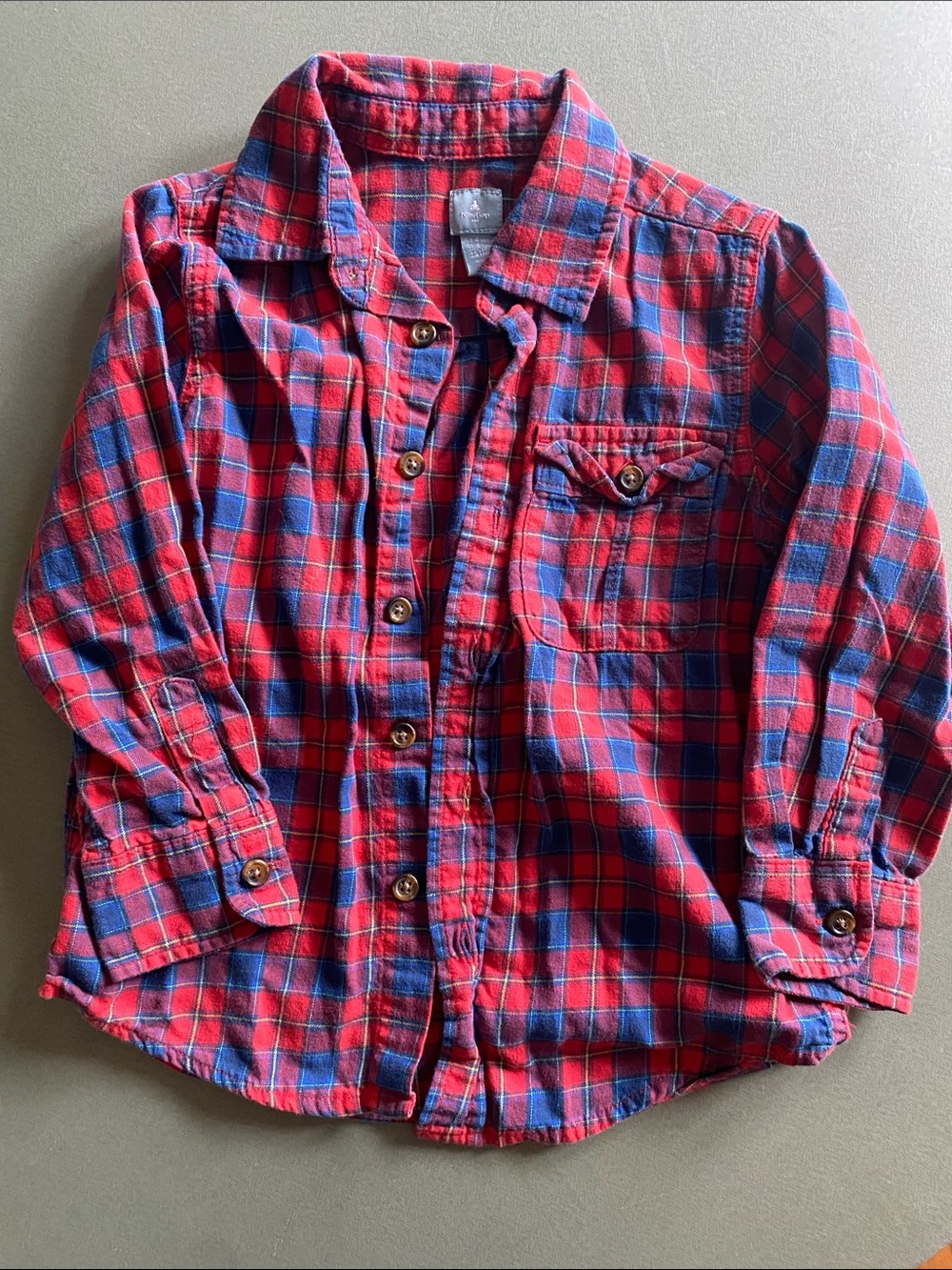 GAP Red & Blue Plaid Button-Down Shirt